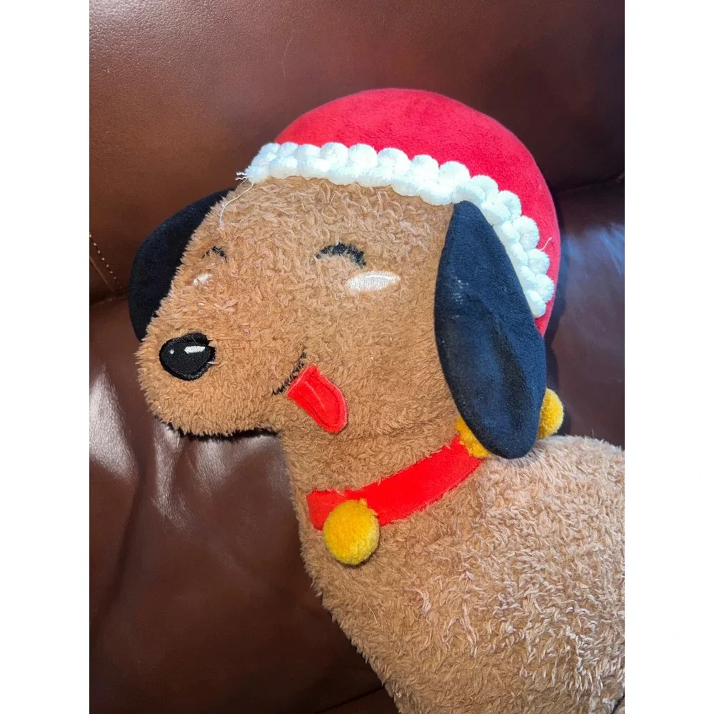 Wondershop Target Christmas Dog Toss Pillow Brown Santa Hat Sherpa Plush 14.5in